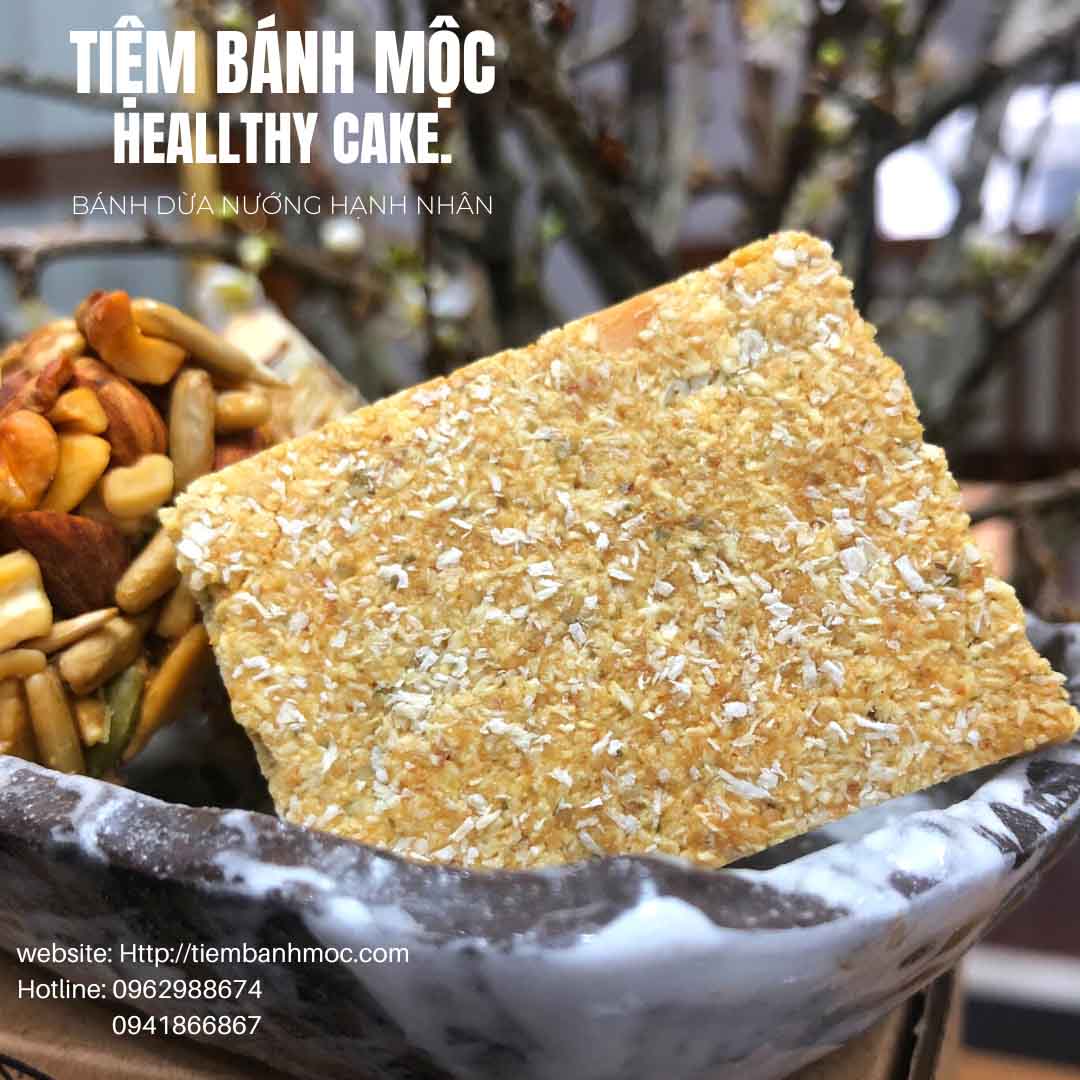 Bánh Dừa Nướng Hạnh Nhân Healthy