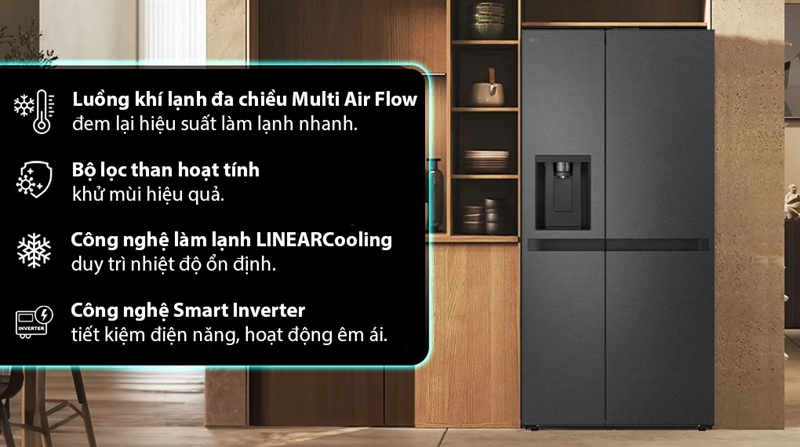 [2024] Tủ lạnh LG Side By Side 2 cánh Inverter 641 lít LSI63BLMA