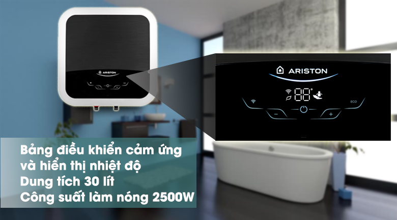 Bình nóng lạnh gián tiếp Ariston 30 lít AN2 30 TOP WIFI chính hãng