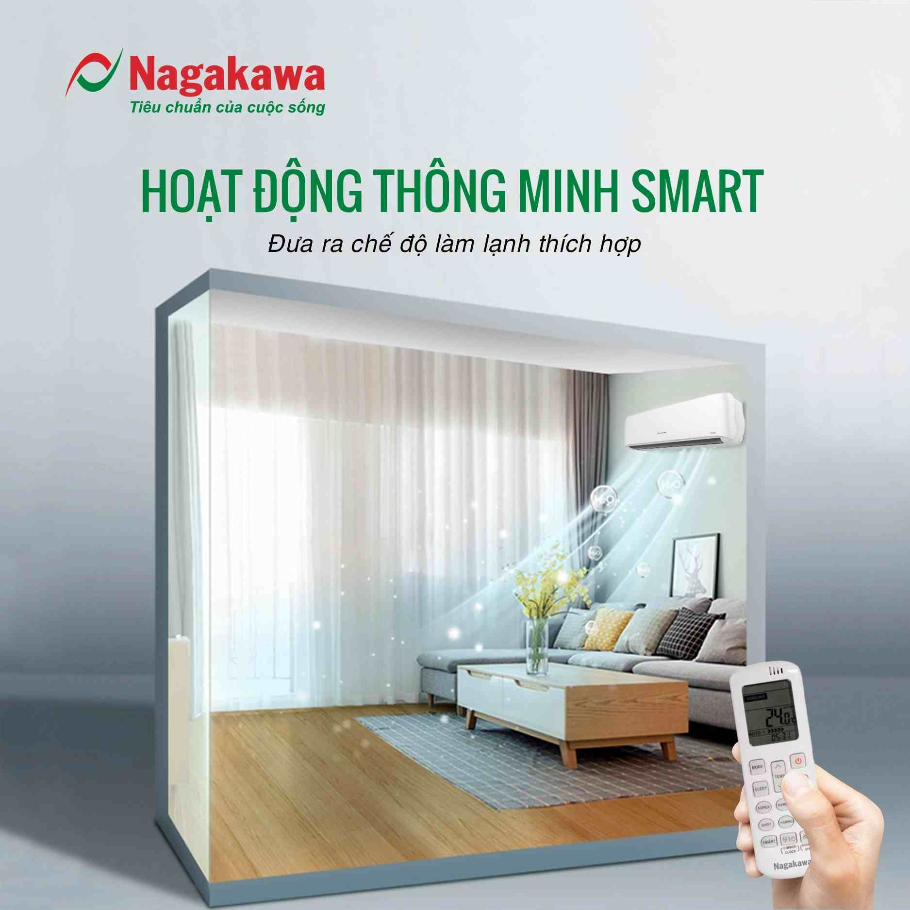 Điều hòa 2 chiều Nagakawa inverter 9000 btu NIS-A09R2H11