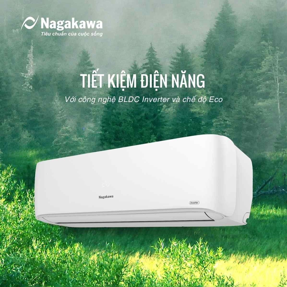 Điều hòa 2 chiều Nagakawa inverter 24000 btu NIS-A24R2H11