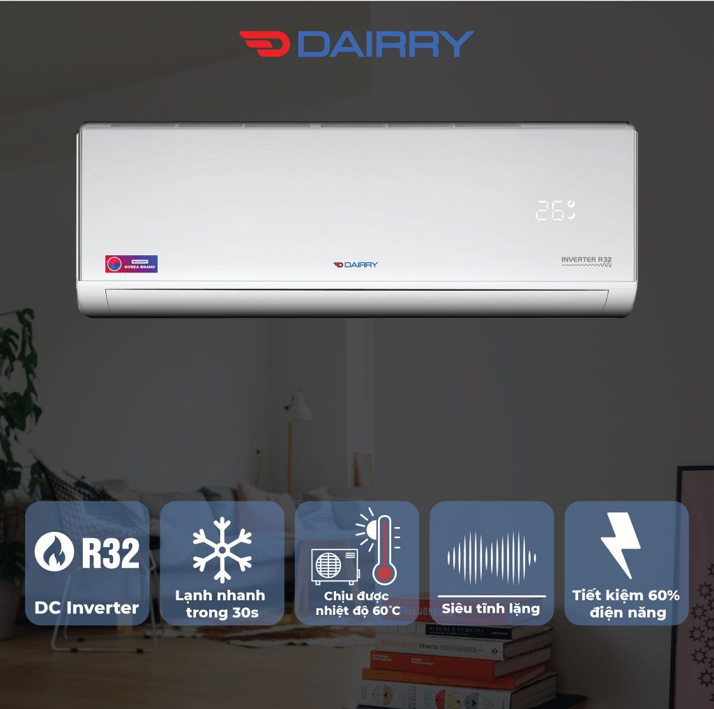 Điều hòa Dairry 12000BTU 1 chiều i-DR12LKC