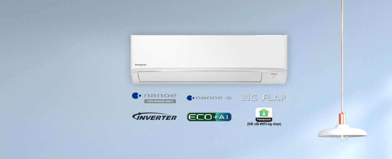 Điều hòa 1 chiều Panasonic Inverter 2 HP CU/CS-PU18WKH-8M thiết kế sang trọng