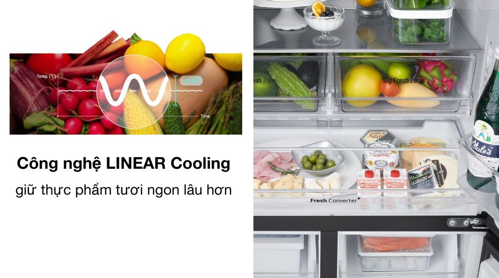 [2024] Tủ lạnh LG 4 cánh inverter 617 lít InstaView LFB61BLGAI