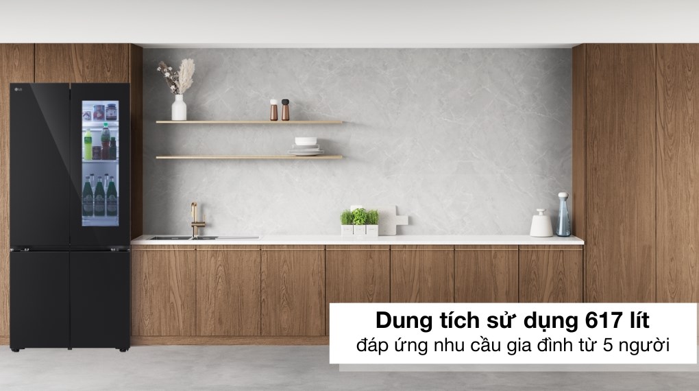 [2024] Tủ lạnh LG 4 cánh inverter 617 lít InstaView LFB61BLGAI