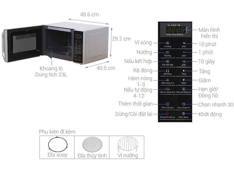 Lò vi sóng Panasonic 23 lít có nướng NN-GT35HMYUE 
