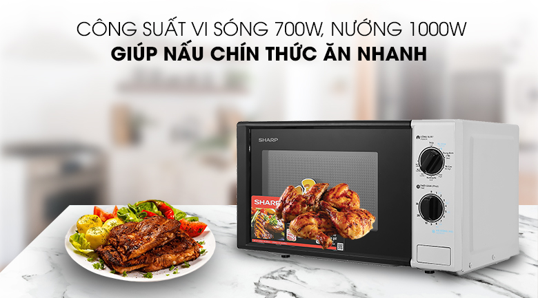 Lò vi sóng Sharp có nướng 20 lít R-G225VN-BK giá rẻ