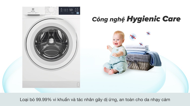 Máy giặt Electrolux Inverter 9 kg EWF9024D3WB diệt khuẩn tốt đến 99%