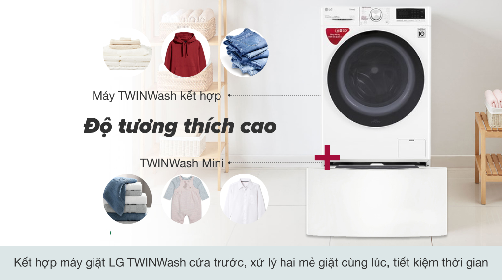 Máy giặt mini Twin Wash LG 2.5kg TV2402NTWW giá tốt