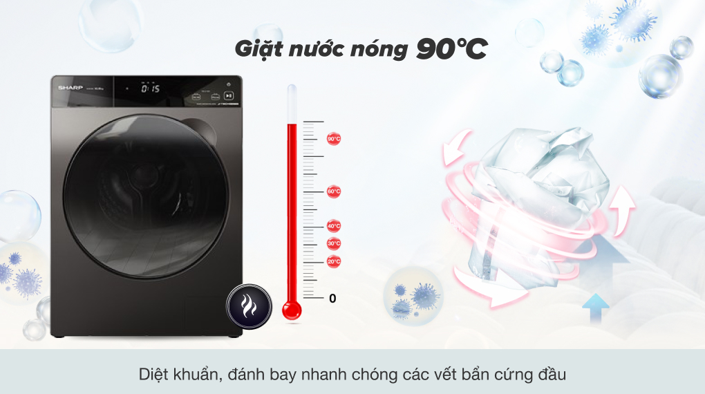 Máy giặt lồng ngang Sharp inverter 10.5 kg ES-FK1054PV-S giá tốt