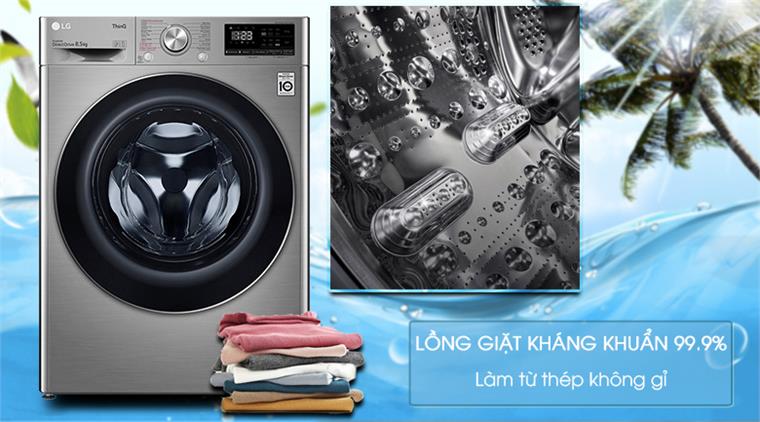 Máy giặt lồng ngang thông minh LG AI DD 8,5 kg FV1408S4V