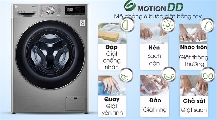 Máy giặt lồng ngang thông minh LG AI DD 8,5 kg FV1408S4V