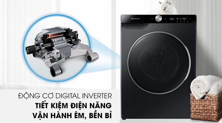 Máy giặt Samsung AI Inverter 9 kg WW90TP44DSB/SV lồng ngang