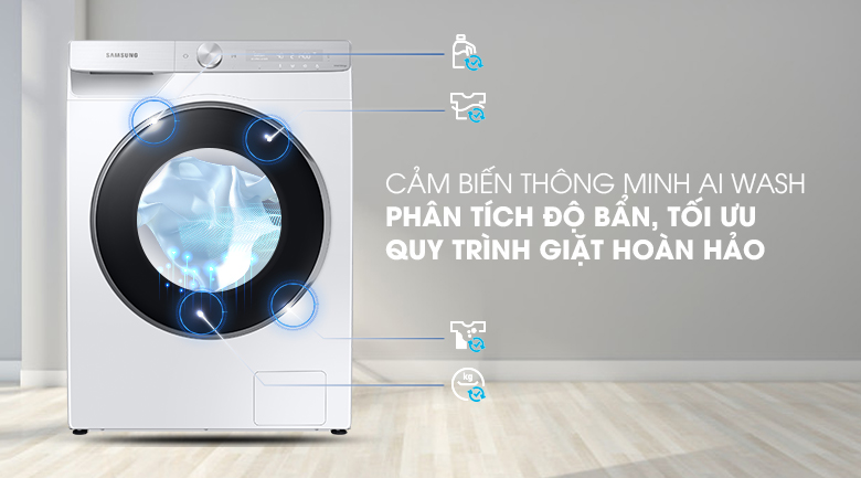 Máy giặt Samsung AI Inverter 9 kg WW90TP44DSH/SV lồng ngang