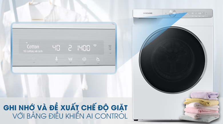 Máy giặt Samsung AI Inverter 9 kg WW90TP44DSH/SV lồng ngang