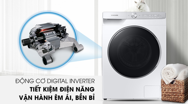 Máy giặt Samsung AI Inverter 9 kg WW90TP44DSH/SV lồng ngang