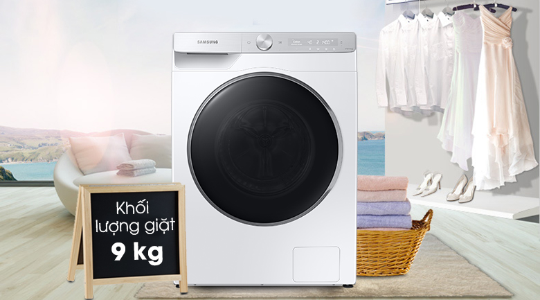 Máy giặt Samsung AI Inverter 9 kg WW90TP44DSH/SV lồng ngang
