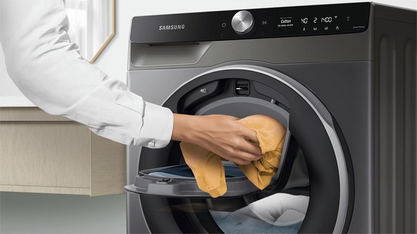 Máy giặt lồng ngang Samsung Addwash AI Inverter 12Kg WW12TP94DSB/SV