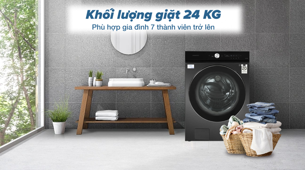 Máy giặt Samsung Bespoke AI inverter 24 kg WF24B9600KV 2023