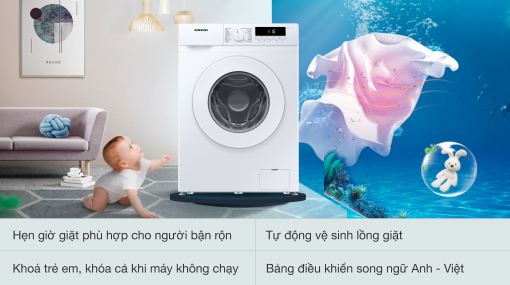 Máy giặt Samsung lồng ngang Inverter 9 kg WW90T3040WW