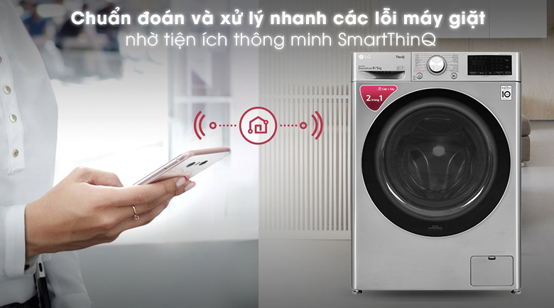 Máy giặt sấy LG AI DD 9 kg FV1409G4V lồng ngang