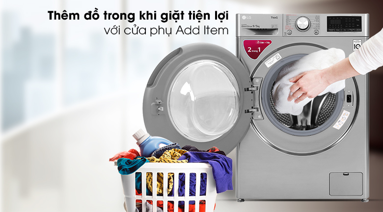 Máy giặt sấy LG AI DD 9 kg FV1409G4V lồng ngang