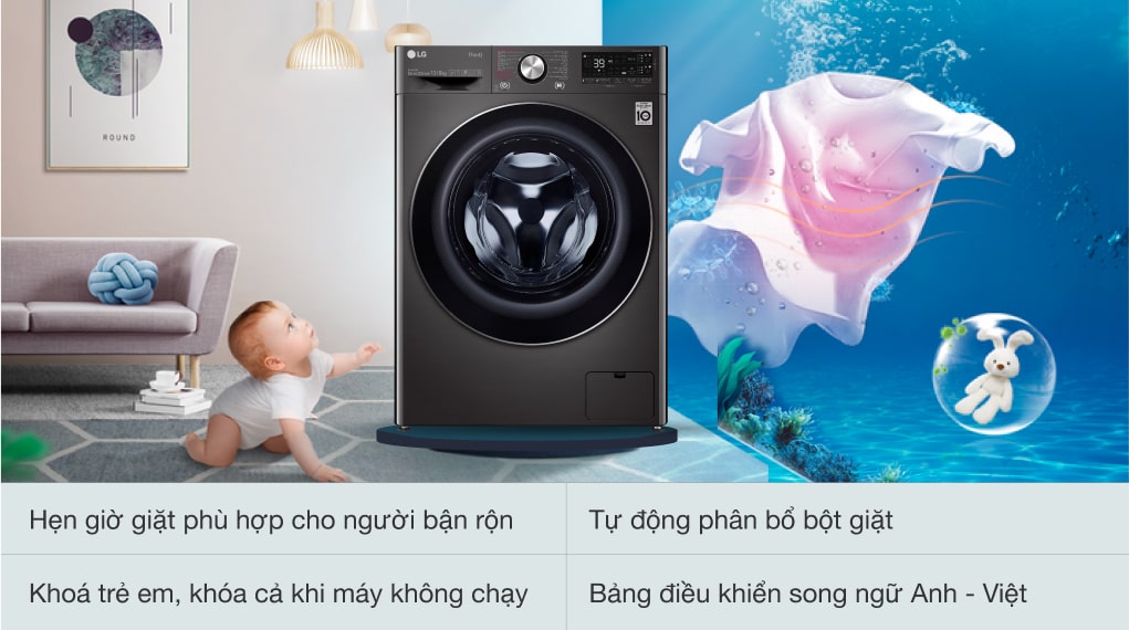 Máy giặt sấy LG inverter 11 kg giặt + 7 kg sấy FV1411H3BA 2022 giá tốt