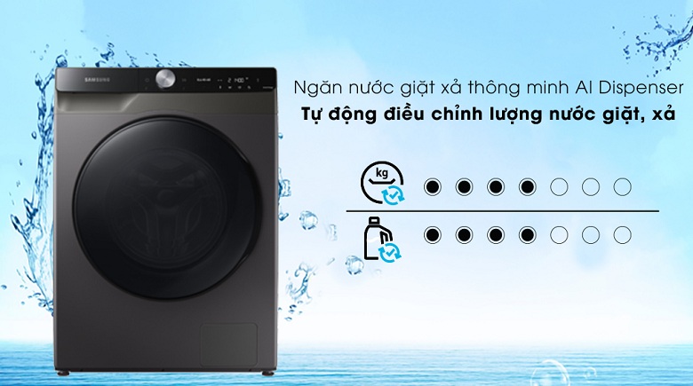 Máy giặt sấy Samsung AI Inverter 14 kg WD14TP44DSB/SV lồng ngang