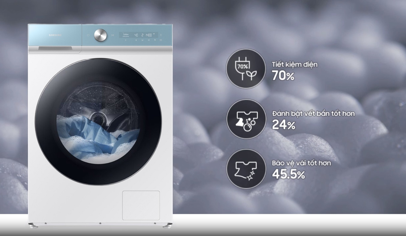 Máy giặt sấy Samsung lồng ngang 14/8kg WD14BB944DGMSV 2023