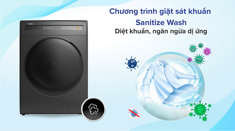 Máy giặt Whirlpool 8 kg lồng ngang inverter FWEB8002FG 2022 giá rẻ