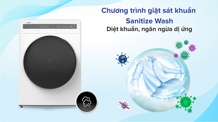 Máy giặt Whirlpool lồng ngang 8 kg inverter FWEB8002FW 2022 giá rẻ