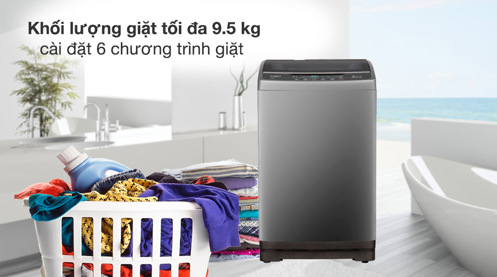 Máy giặt lồng đứng Whirlpool inverter 9.5 kg VWVD9502FG 2022 giá rẻ