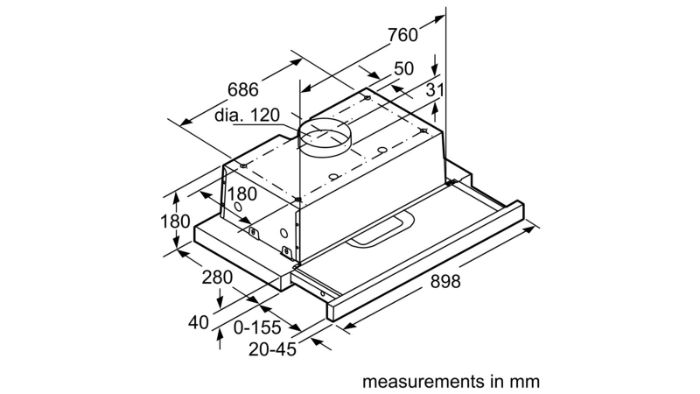 Máy hút mùi Bosch DHI923GSG series 4 chính hãng giá rẻ