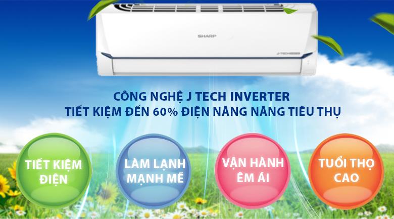 ĐIỀU HÒA SHARP 1 CHIỀU INVERTER 9000BTU AH-X9XEW tiết kiệm điện