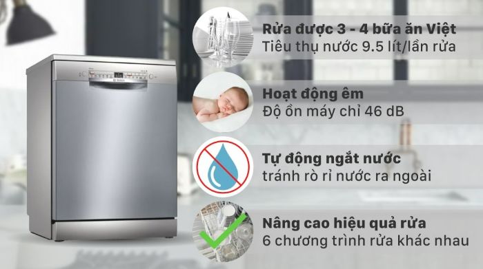 Máy rửa bát Bosch SMS2HAI12E nhập khẩu Đức