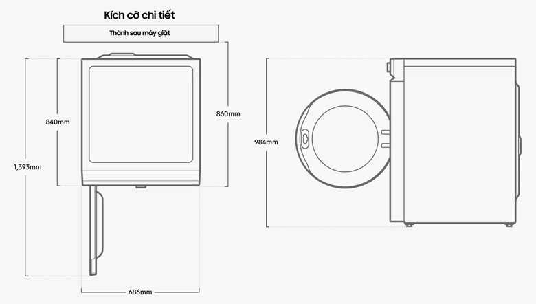 Máy sấy Bespoke AI™ Heatpump Samsung 17 kg DV17B9750CV 2023