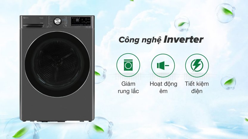 Máy sấy bơm nhiệt LG inverter 10.5 kg DVHP50M 2024