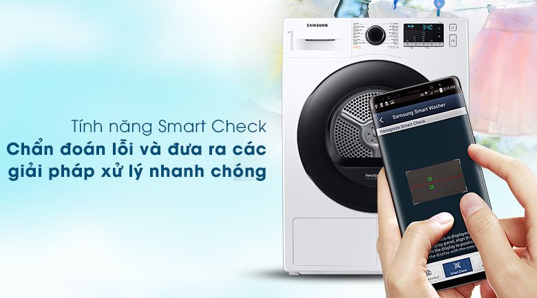 Máy sấy bơm nhiệt Samsung Inverter 9 kg DV90TA240AE/SV