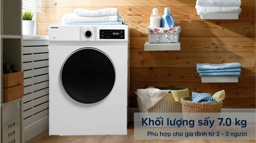 [2023] Máy sấy thông hơi Toshiba 7kg TD-H80SEV(WK)