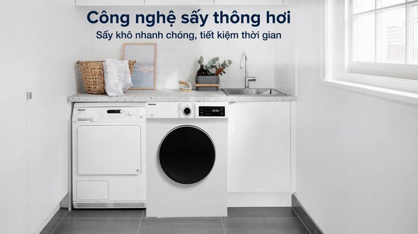 [2023] Máy sấy thông hơi Toshiba 7kg TD-H80SEV(WK)