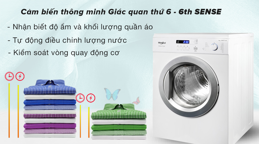 Máy sấy thông hơi Whirlpool 7 kg AWD712S2 2022 giá rẻ