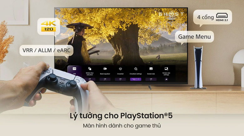 Google Tivi Sony K-75XR70M2 - Chơi game 4K 120 Hz