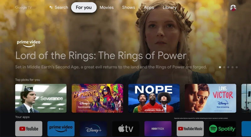 Hệ điều hành Google TV trên TCL 40S5K