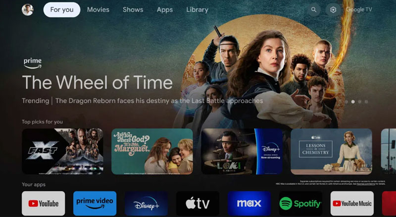 Hệ điều hành Google TV trên TCL 98C6K
