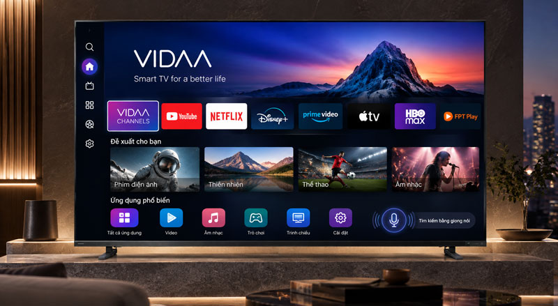 Hệ điều hành VIDAA trên Toshiba 85ZXSP