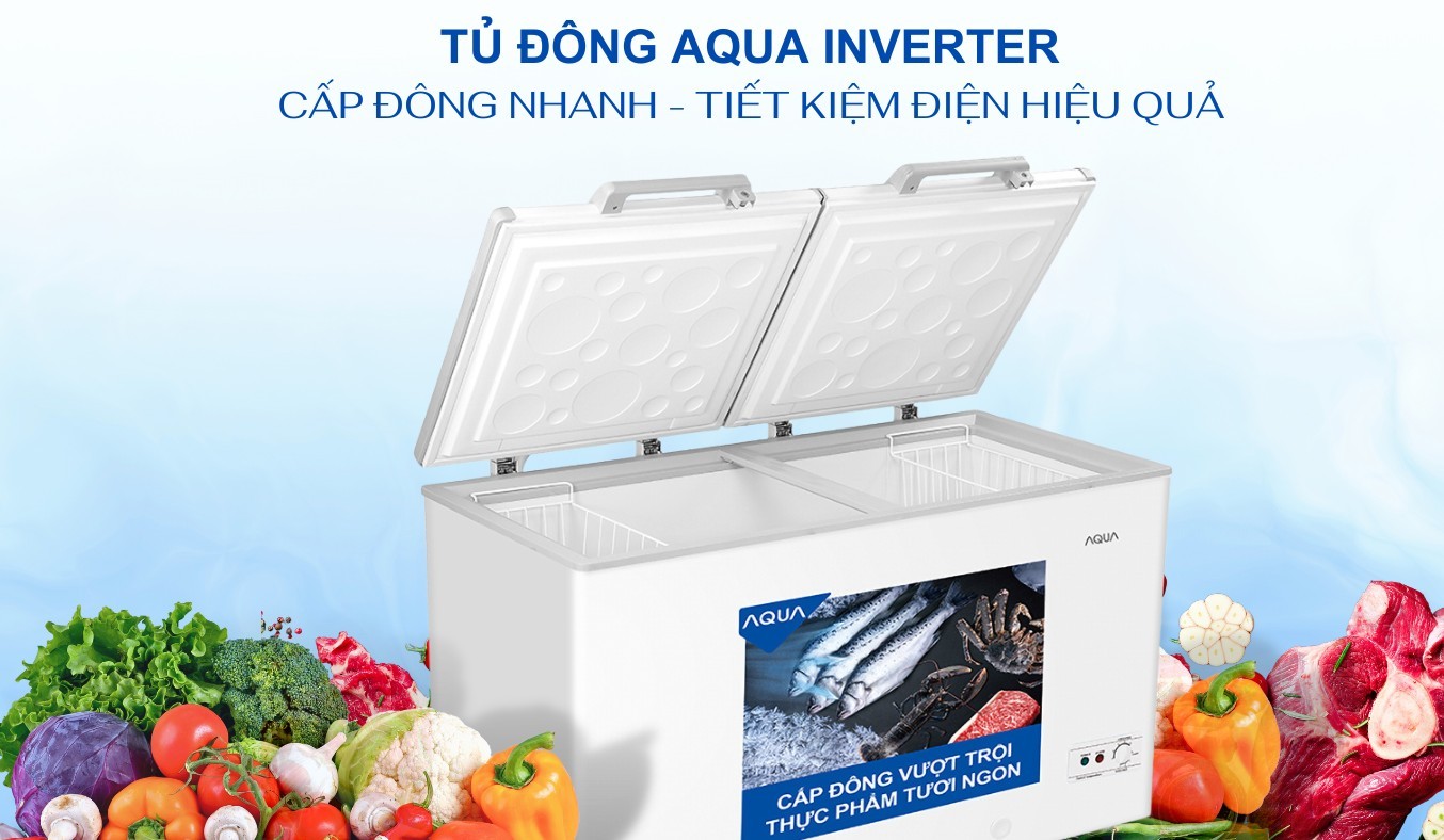 Tủ đông Aqua Inverter 319 lít AQF-C4201E