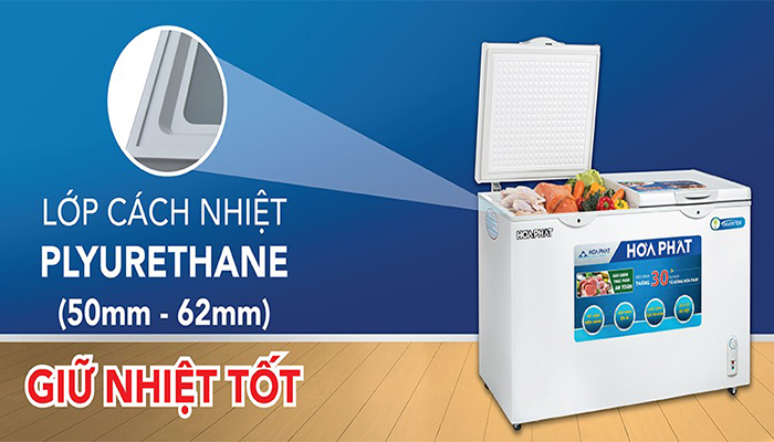 Tủ đông Hòa Phát 2 ngăn 205 lít dàn nhôm HCF 506S2N2 giá rẻ