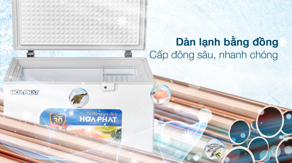 Tủ đông Hòa Phát 1 ngăn 162 lít HPF AD6162