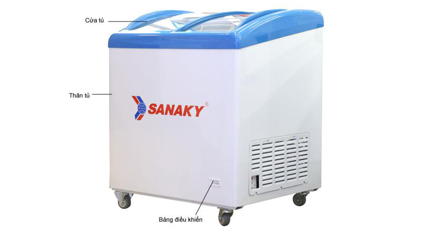 Tủ đông kính cong SANAKY 280 lít VH282K