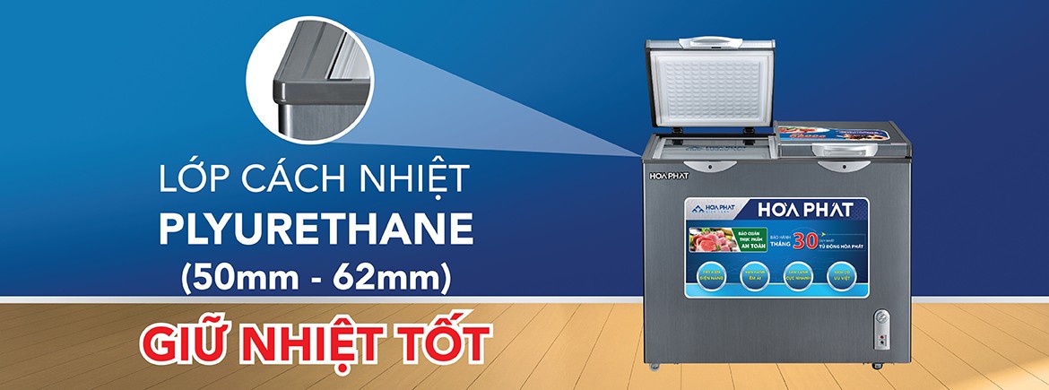 Tủ bảo quản Hòa Phát 205 lít HCF-506S2Đ2(SH) 2 ngăn đông, mát giá rẻ